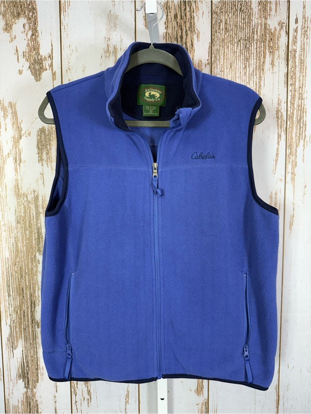 Stillwater Supply Co, Cabela's Royal Blue Fleece Vest - Full Zip. Size Medium.